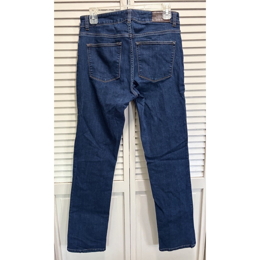 Lauren Ralph Lauren Size 6 Dark Wash‎ Denim Jeans Premier Straight Low Rise EUC - Picture 4 of 8